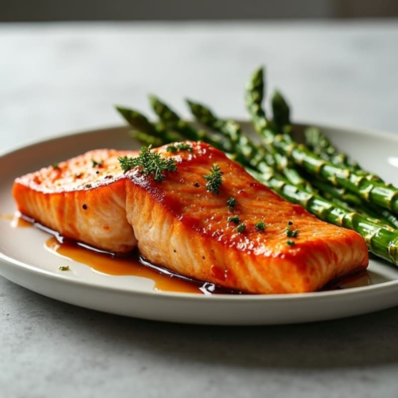 Baked Teriyaki Salmon with Roasted Asparagus
