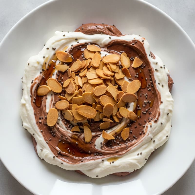Greek Yogurt Protein Mousse with Cocoa and Chia Seeds