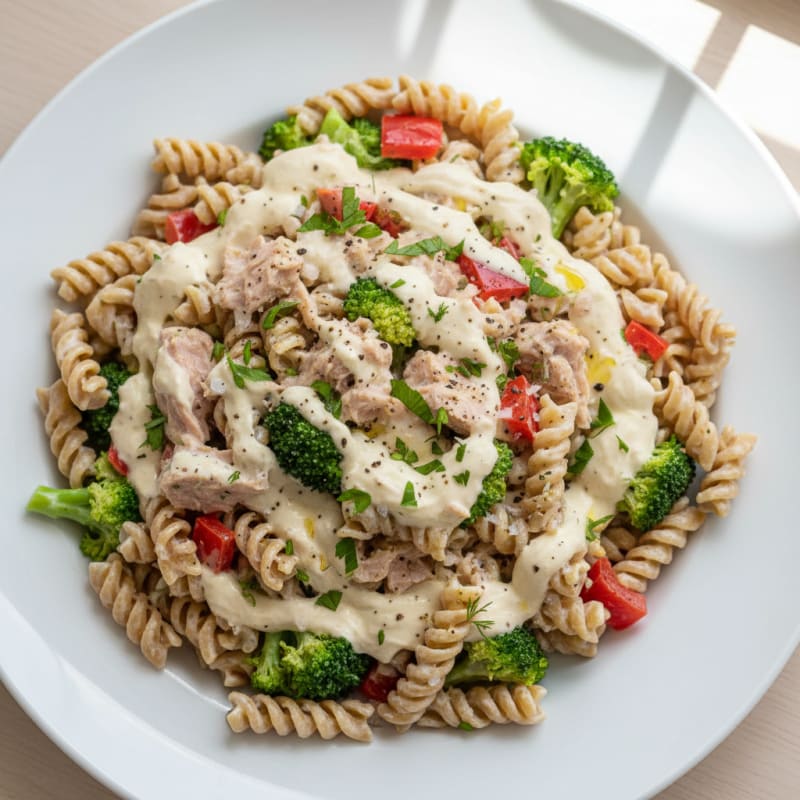 Creamy Tuna Pasta Salad with Broccoli