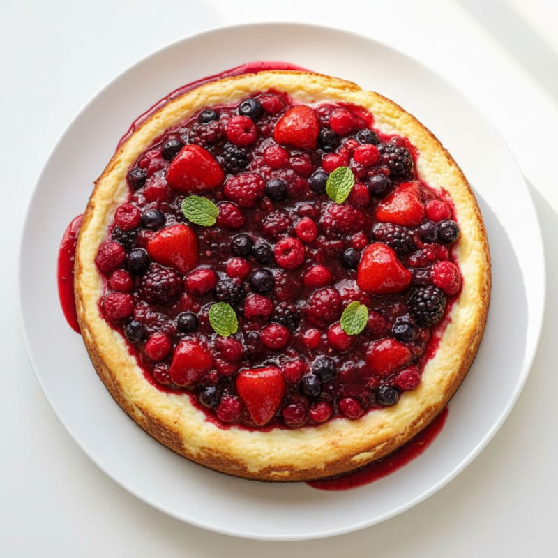 Cottage Cheese Protein Cheesecake with Mixed Berries