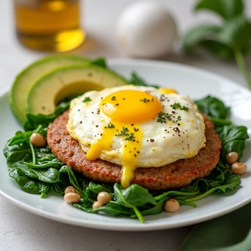 Egg White and Spinach Scramble with Turkey Sausage