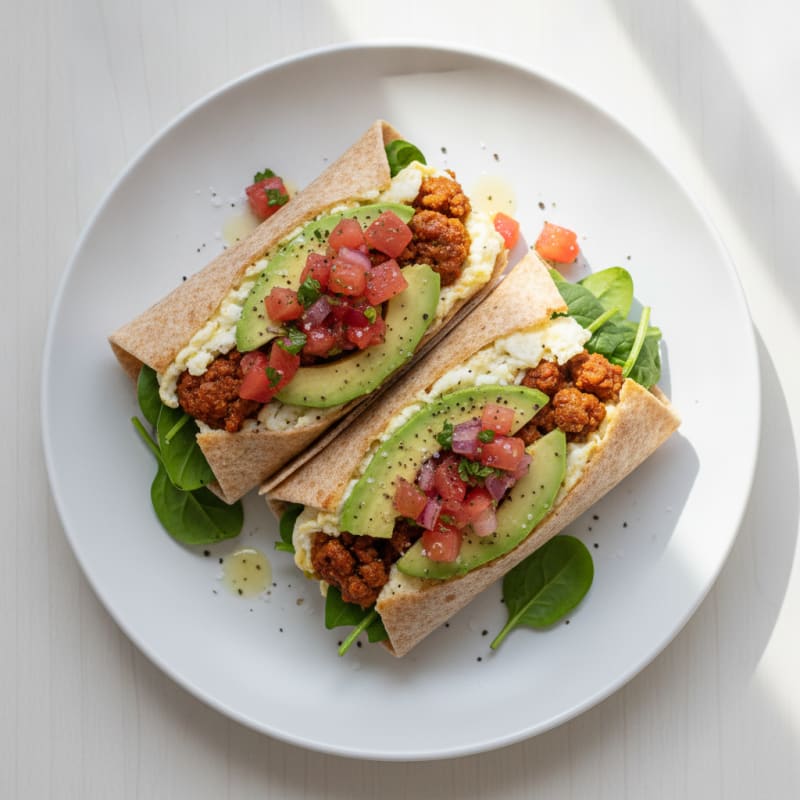 Loaded Chorizo Breakfast Burrito with Avocado
