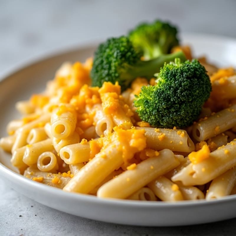 Cheesy Chicken and Whole Wheat Pasta Bake with Crispy Broccoli
