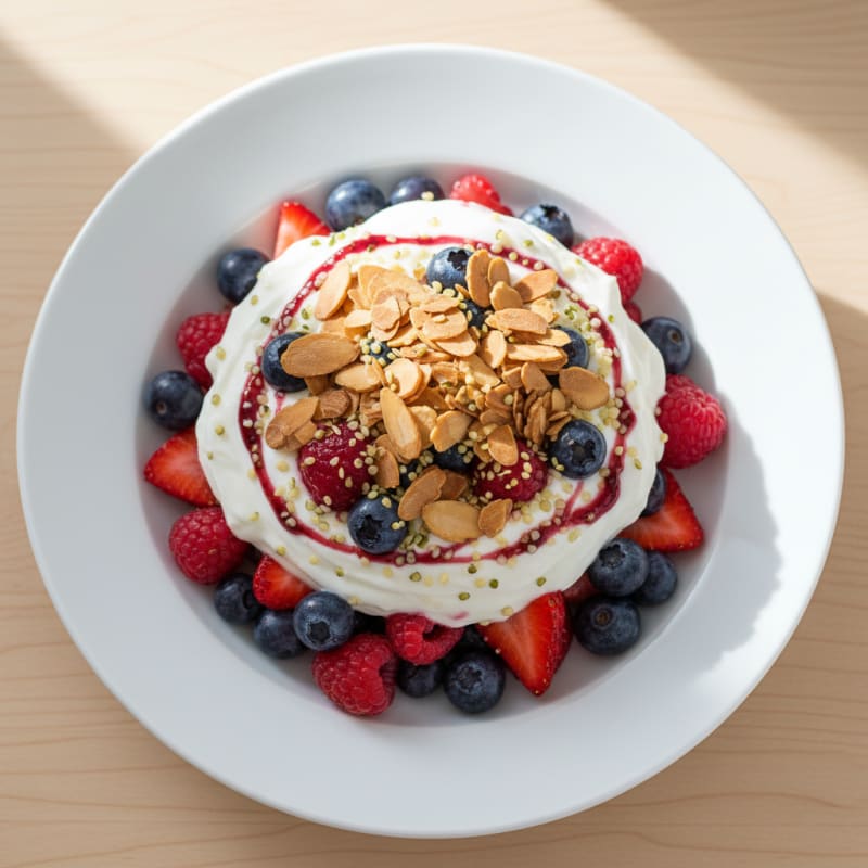 Greek Yogurt Protein Parfait with Mixed Berries