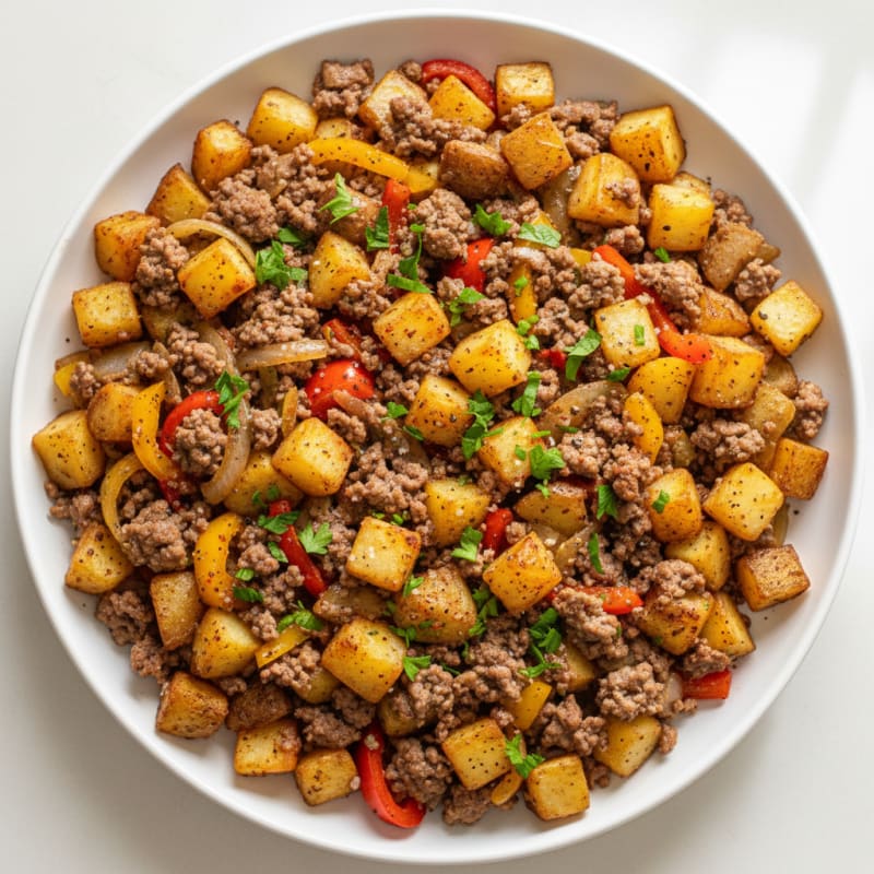 Savory Ground Beef and Potato Skillet