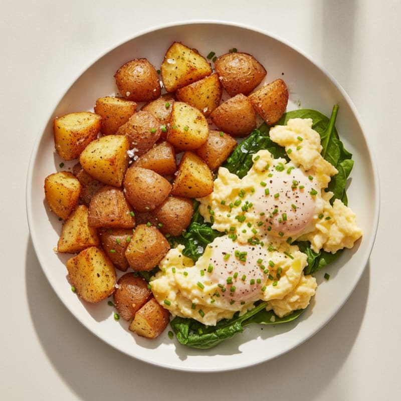 Hearty Scrambled Eggs with Roasted Potatoes
