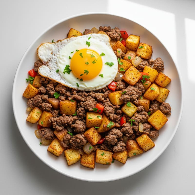 Smoky Ground Beef and Potato Hash