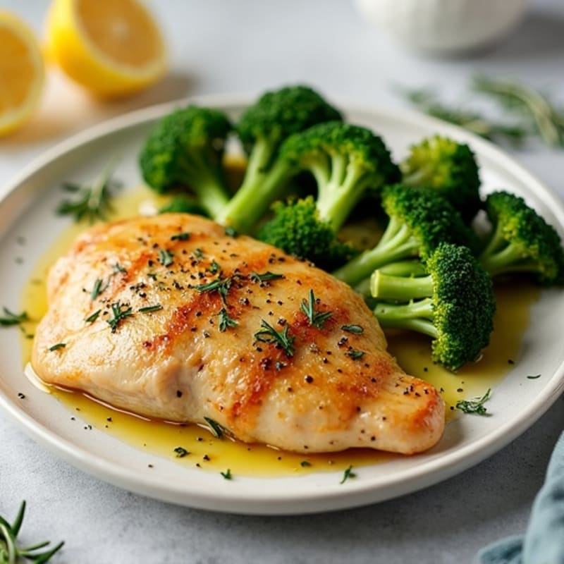 Lemon-Herb Roasted Chicken with Crispy Broccoli