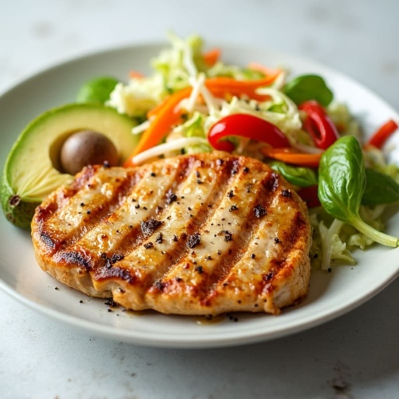 Grilled Chicken Breast with Crunchy Cabbage Slaw