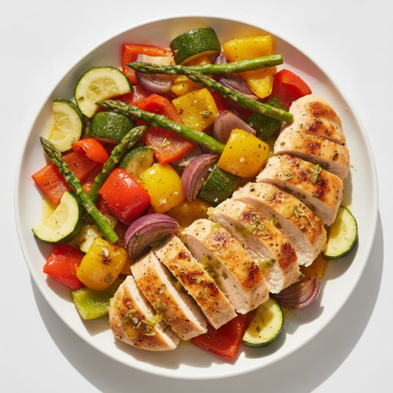 Lemon-Herb Chicken and Roasted Vegetable Platter