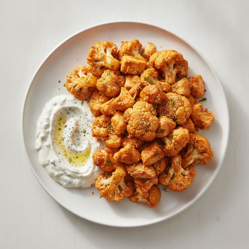 Buffalo Cauliflower Bites with Ranch Dip