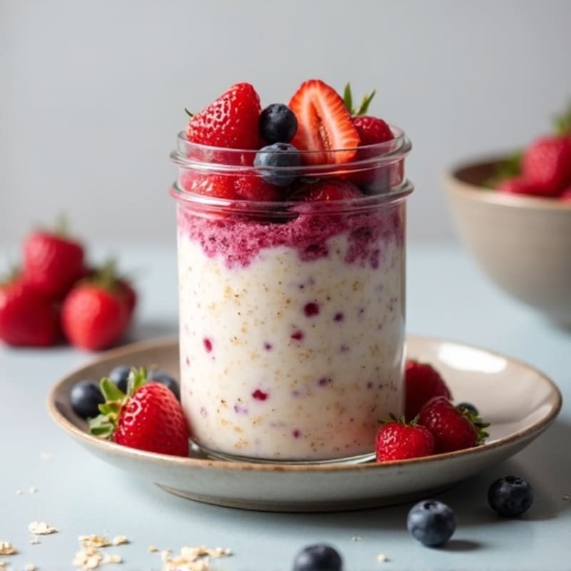 Vanilla-Berry Protein Overnight Oats
