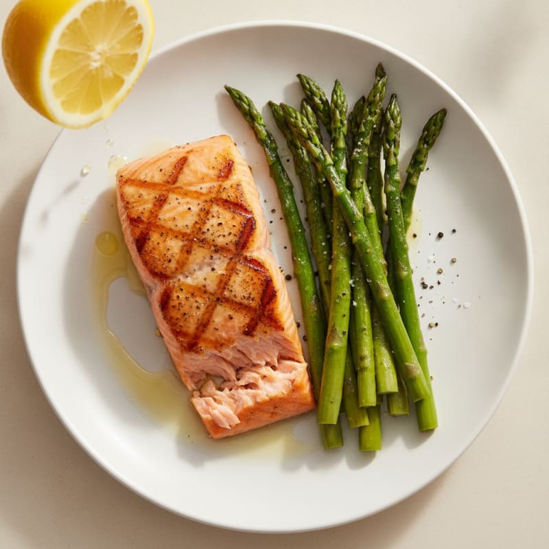 Pan-Seared Salmon with Roasted Asparagus