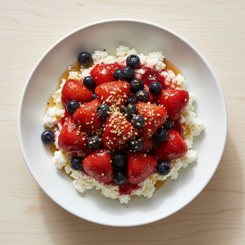Creamy Cottage Cheese with Roasted Berries