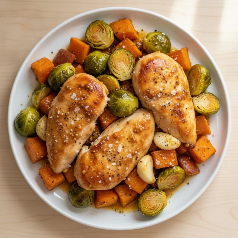 Maple-Mustard Chicken Sheet Pan with Roasted Vegetables
