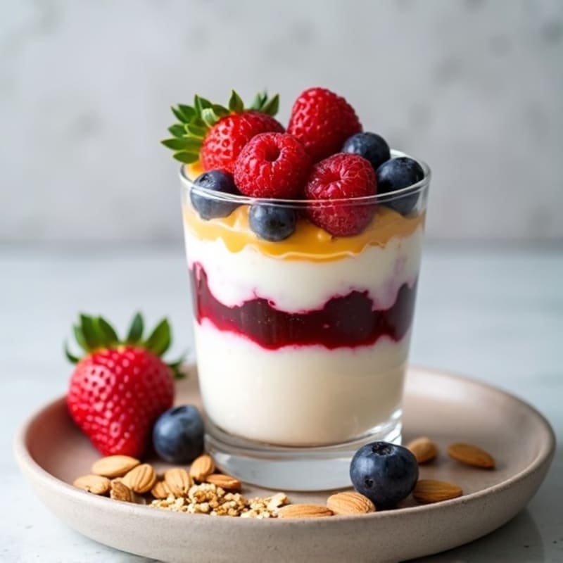 Greek Yogurt Protein Parfait with Mixed Berries