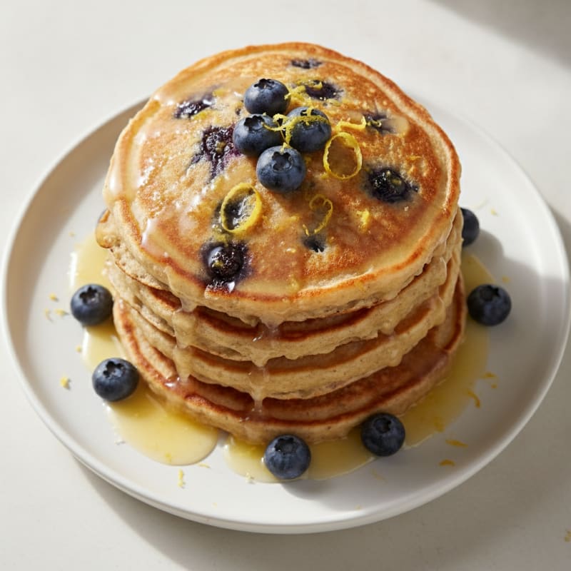 Blueberry Ricotta Pancakes with Lemon Zest