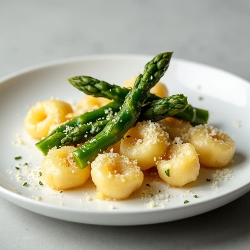 Light and Fluffy Ricotta Gnocchi with Roasted Asparagus and Lemon-Garlic Sauce