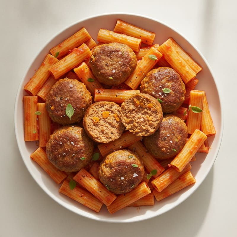 Angus Meatballs with Marinara Rigatoni