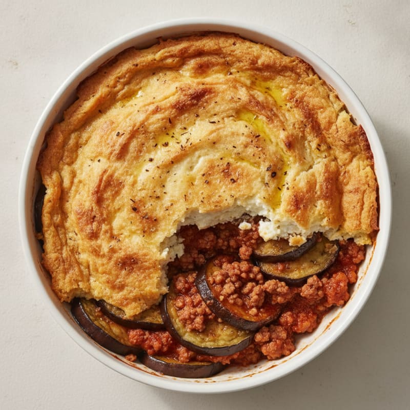 Baked Lamb Moussaka with Eggplant