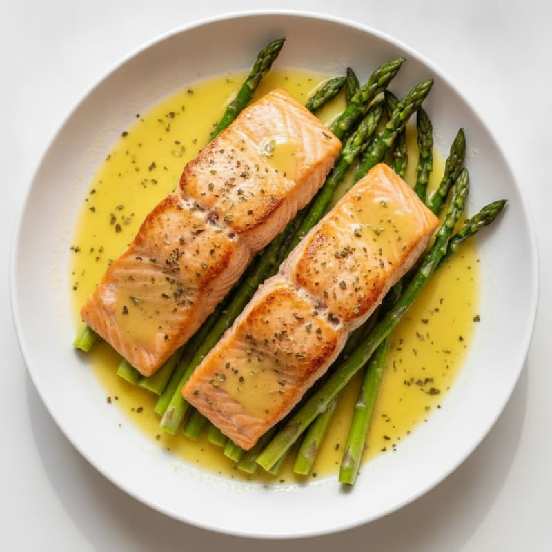 Lemon Herb Baked Salmon with Asparagus