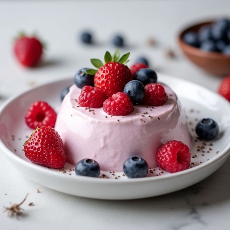 High-Protein Yogurt Mousse with Mixed Berries