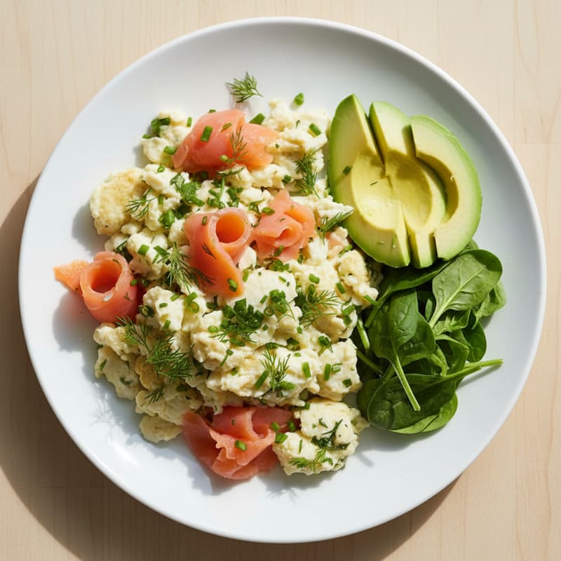 Egg White Scramble with Smoked Salmon and Fresh Herbs