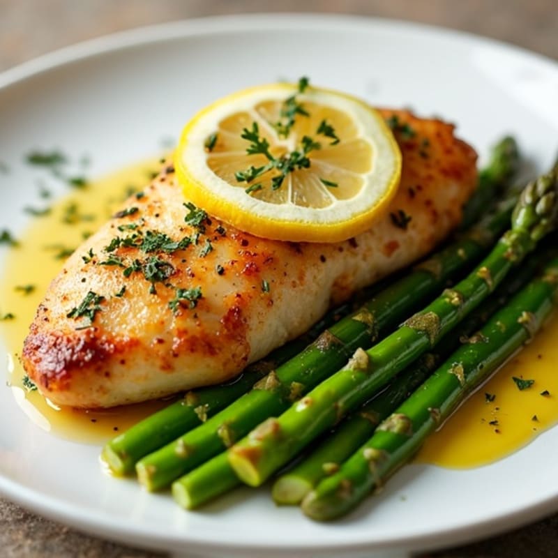 Lemon-Herb Roasted Chicken with Crispy Asparagus