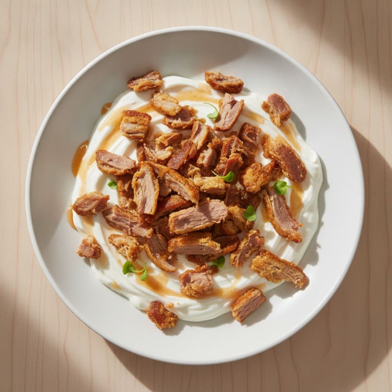 Creamy Protein Yogurt with Chopped Duck Jerky