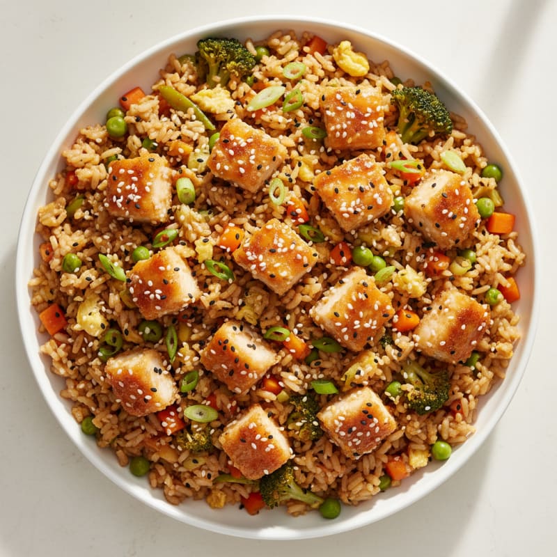 Crispy Sesame Chicken Fried Rice