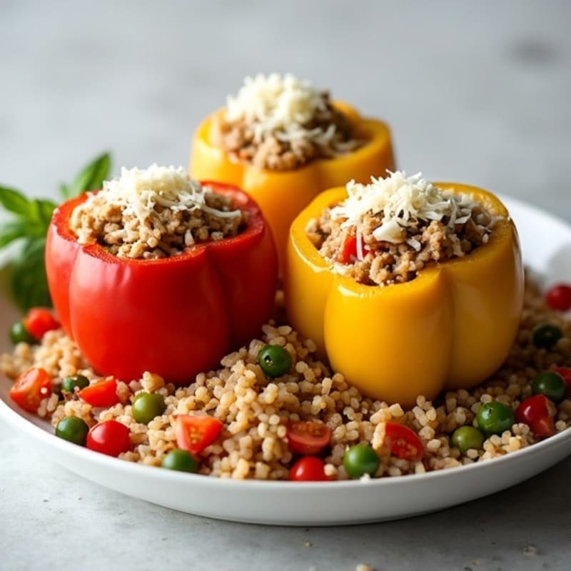 Herb-Seasoned Ground Turkey Stuffed Bell Peppers