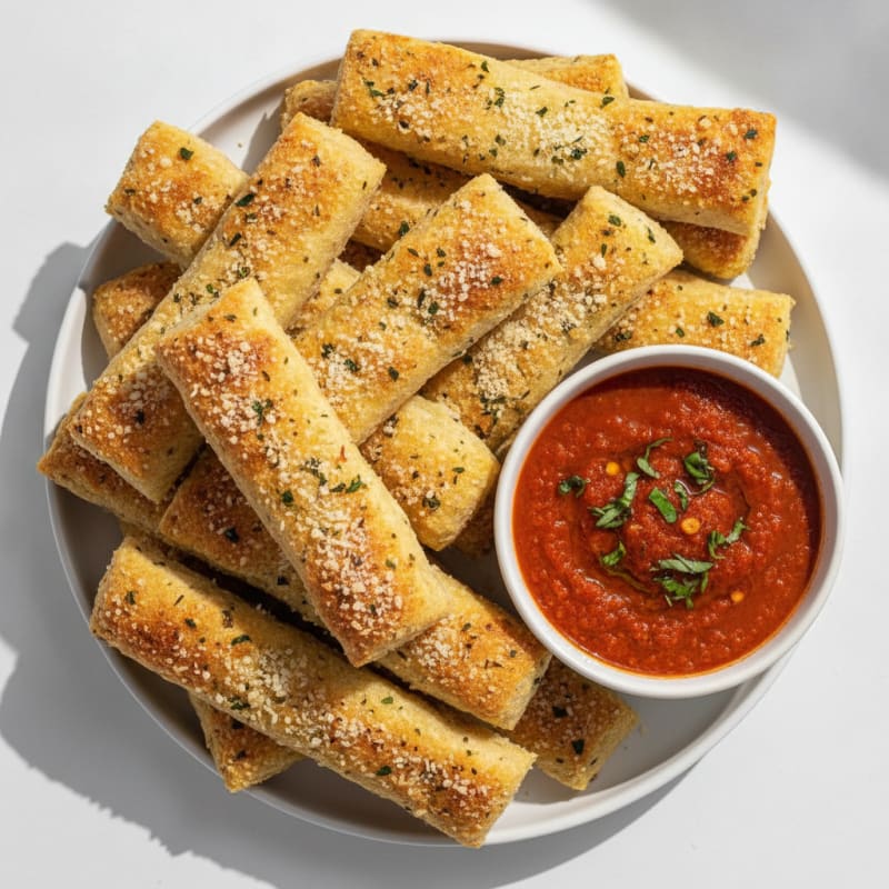 Garlic Parmesan Breadsticks with Marinara