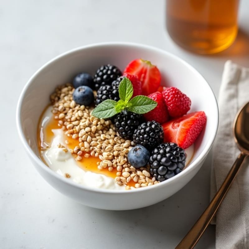 Silky Greek Yogurt Bowl with Hemp Seeds and Mixed Berries