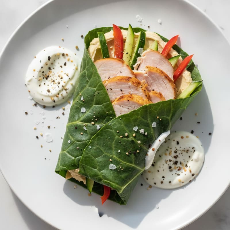 Turkey & Hummus Collard Green Wrap