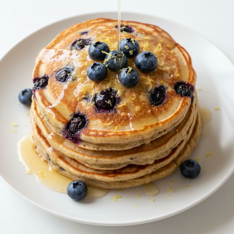 Blueberry Ricotta Pancakes with Lemon Zest