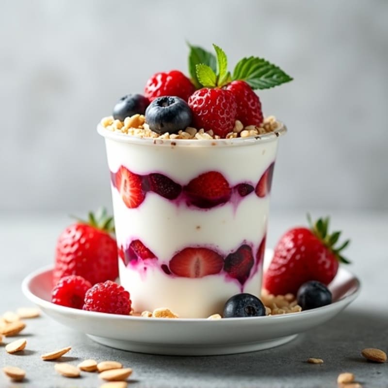 Greek Yogurt Protein Parfait with Mixed Berries