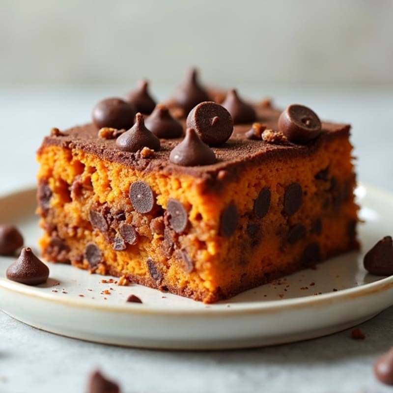 Fudgy Sweet Potato Chocolate Chip Protein Bake