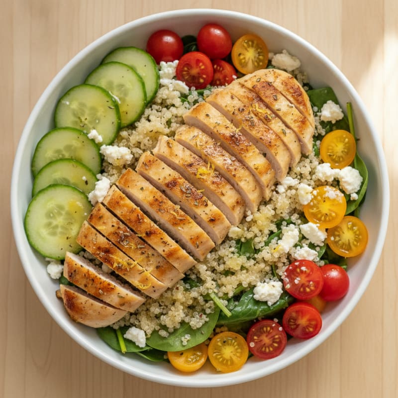 Lemon Herb Chicken and Quinoa Bowl
