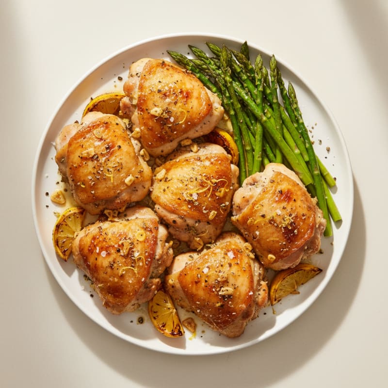 Crispy Lemon-Herb Roasted Chicken Thighs