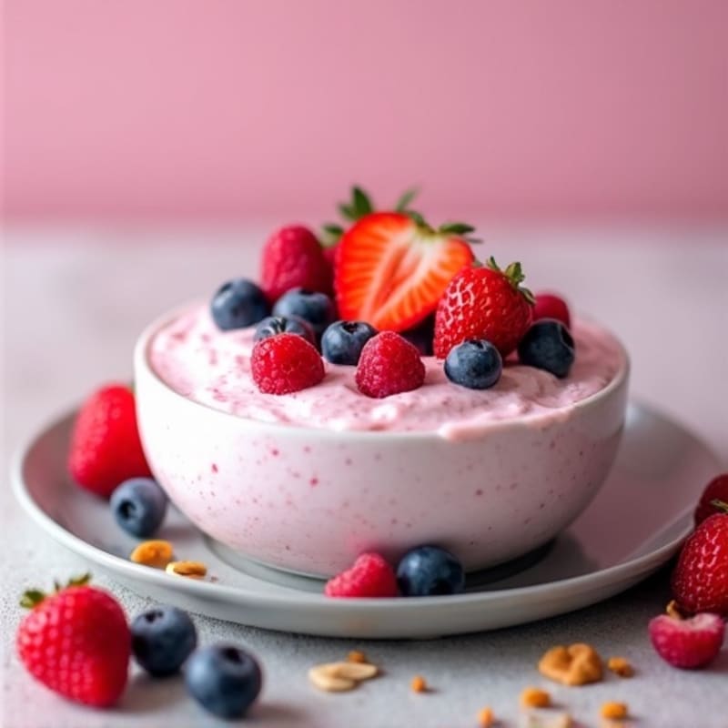 Greek Yogurt Protein Mousse with Mixed Berries