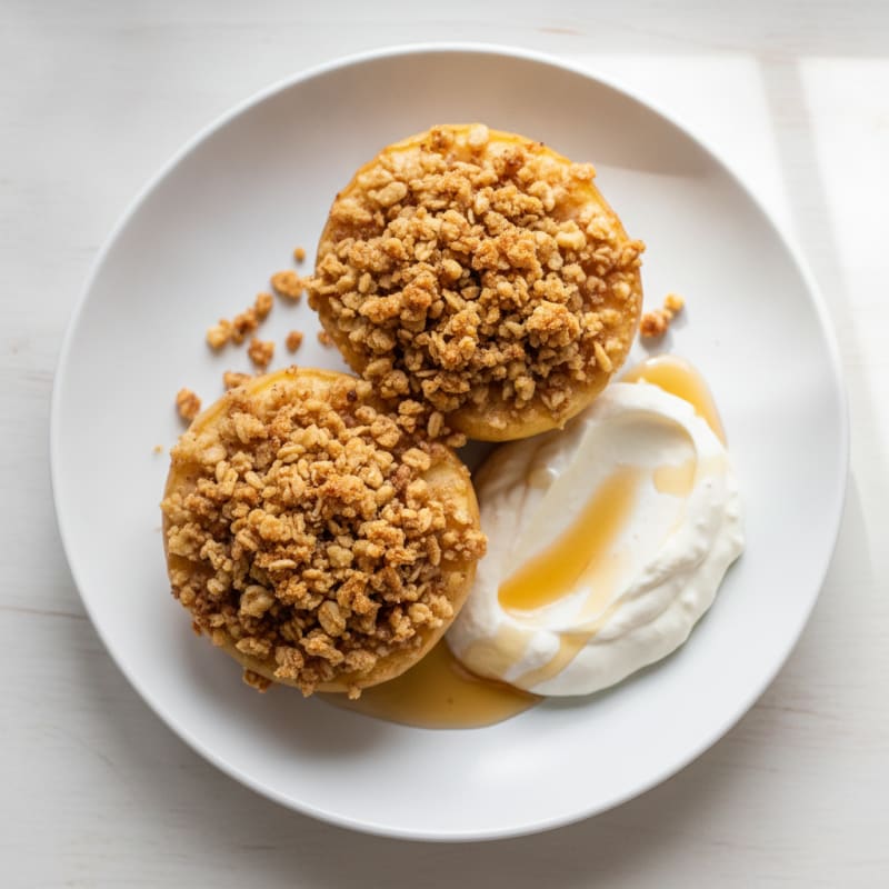 Baked Apple with Cinnamon Streusel Topping