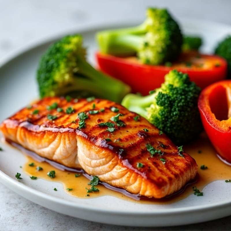 Teriyaki Glazed Salmon with Roasted Vegetables