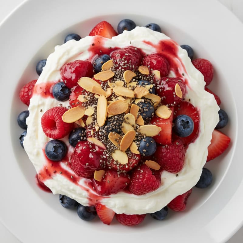 Greek Yogurt Protein Parfait with Mixed Berries