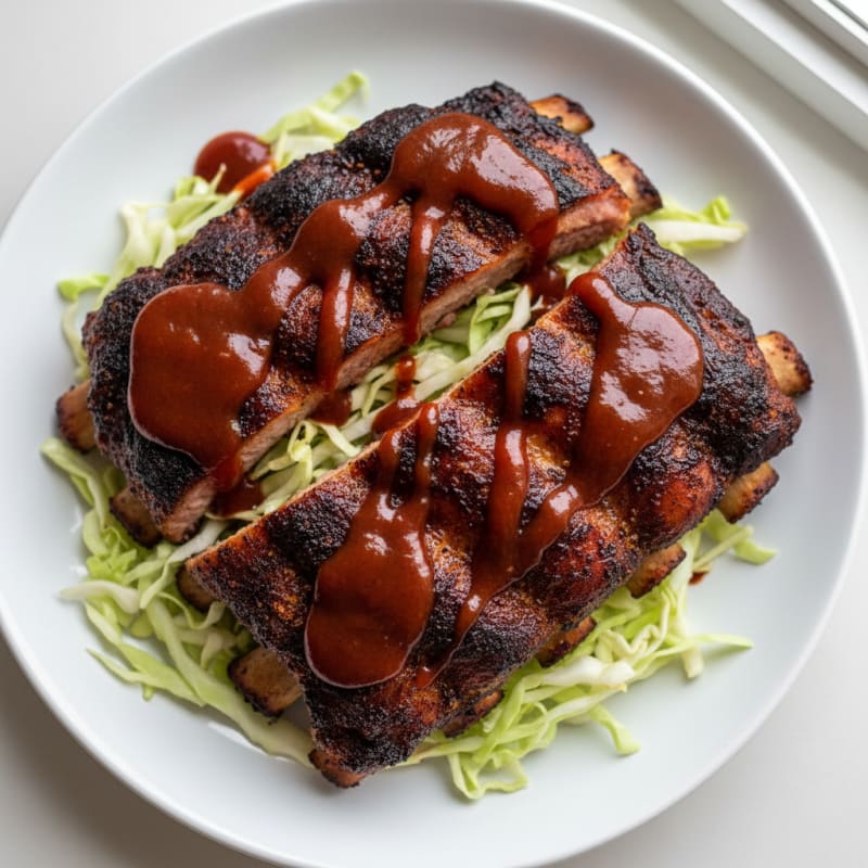 Dry-Rubbed Pork Ribs with Tangy BBQ Sauce