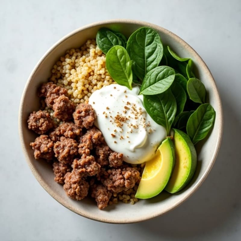 Seasoned Ground Beef Bowl with Special Sauce