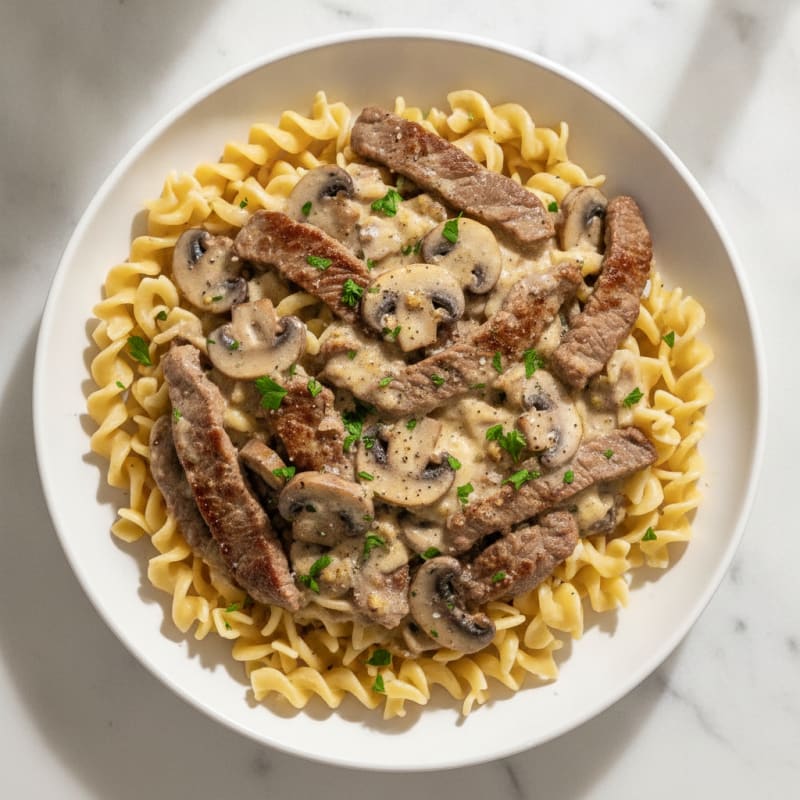 Classic Beef Stroganoff with Egg Noodles