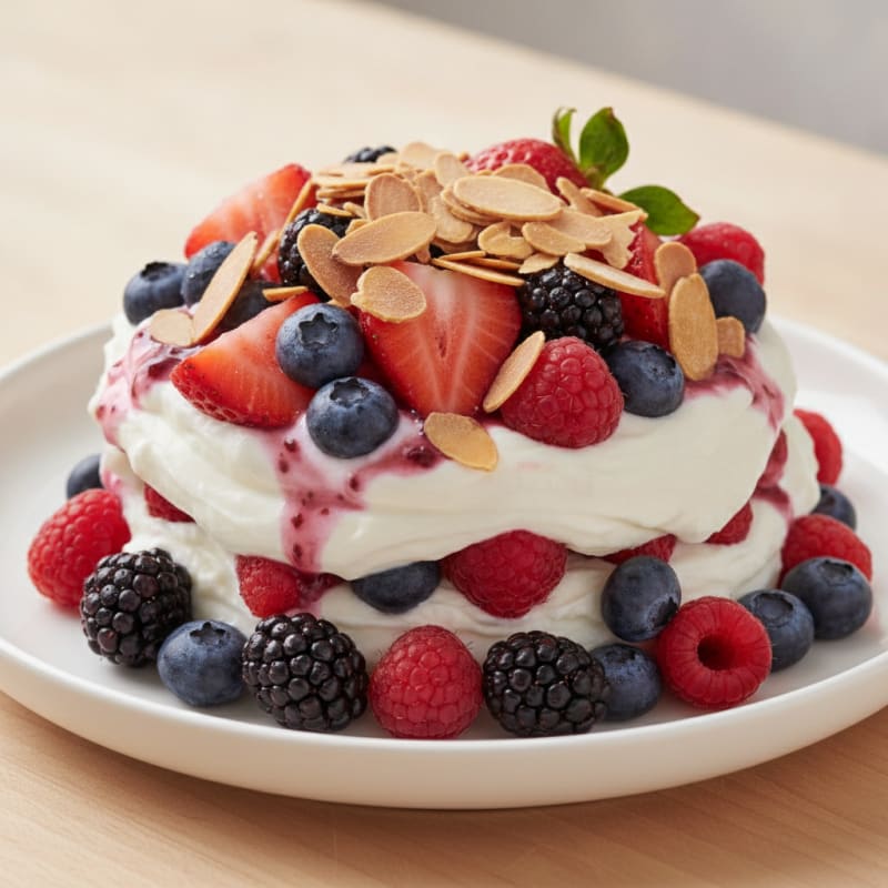 Greek Yogurt Protein Parfait with Mixed Berries