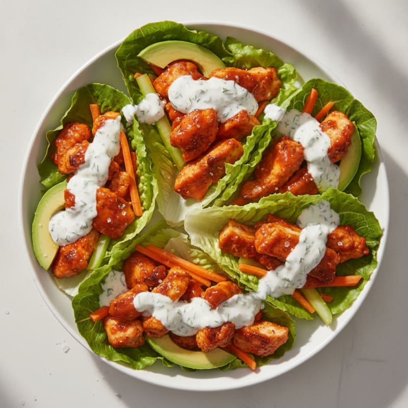 Buffalo Ranch Chicken Lettuce Wraps