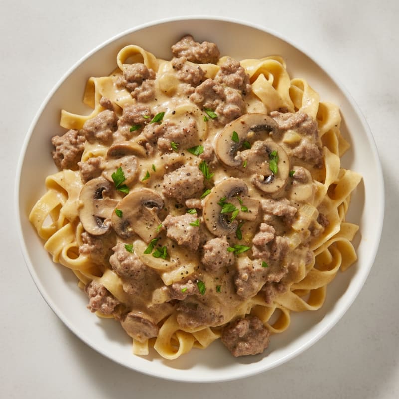 Classic Beef Stroganoff with Egg Noodles