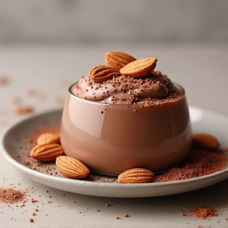 Silky Chocolate Protein Pudding with Toasted Almonds